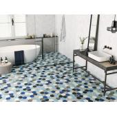 furdo padlolap jarolap padloburkolat kek zold feher szurke mintas vegyes szin kismeretu hexa hatszogletu csempe paneles modern falburkolat konyha furdoszoba wellness.jpg
